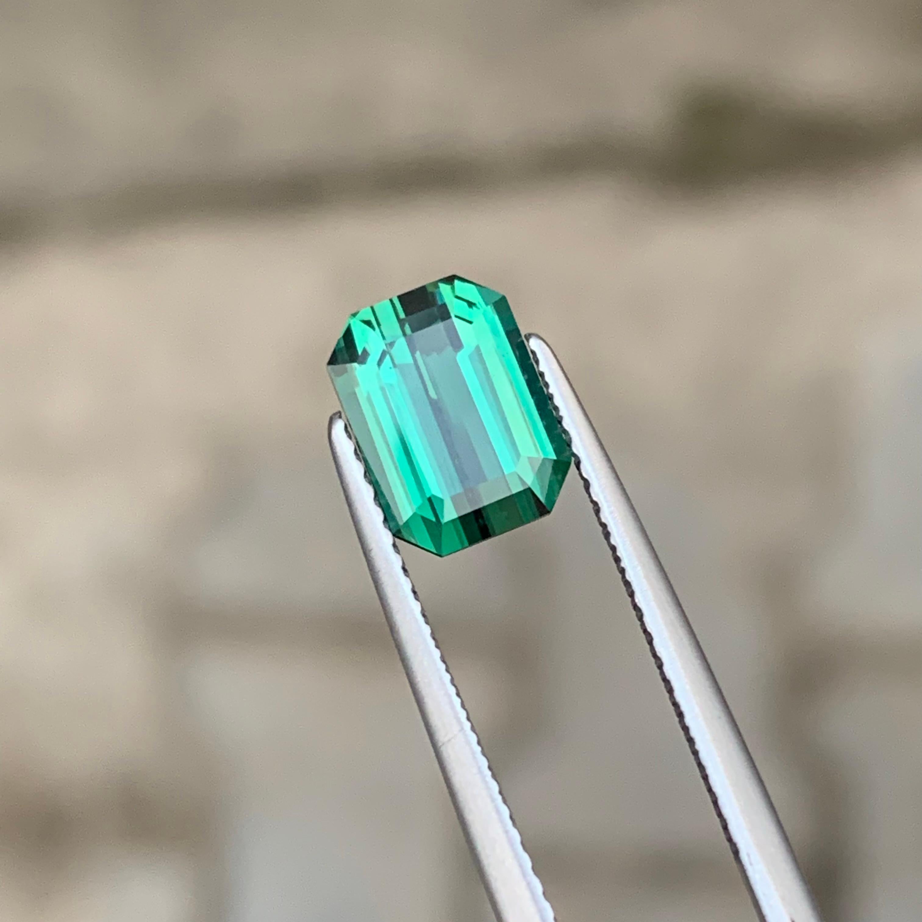 Emerald Cut 2.20 Carat Loose Lagoon Tourmaline Emerald Shape Gemstone Available for Sell For Sale