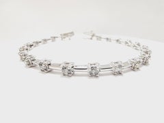Großhandelspreis, Armband mit Diamantstäbchen, 2,20 Karat, Naturdiamanten, 14 Karat Weißgold