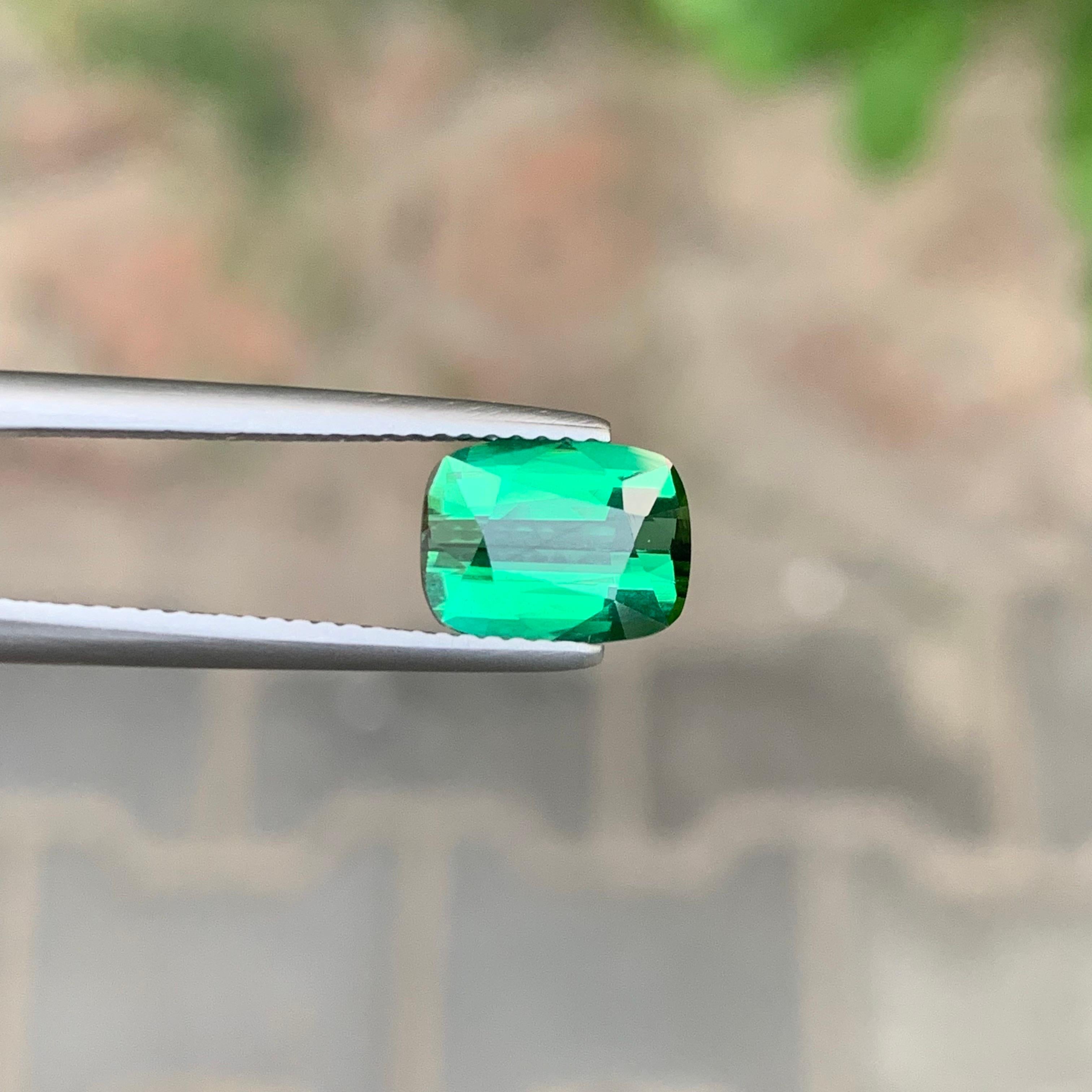 2.20 Carat Natural Green Blue Tourmaline Cushion Shape Loose Gemstone For Sale 7