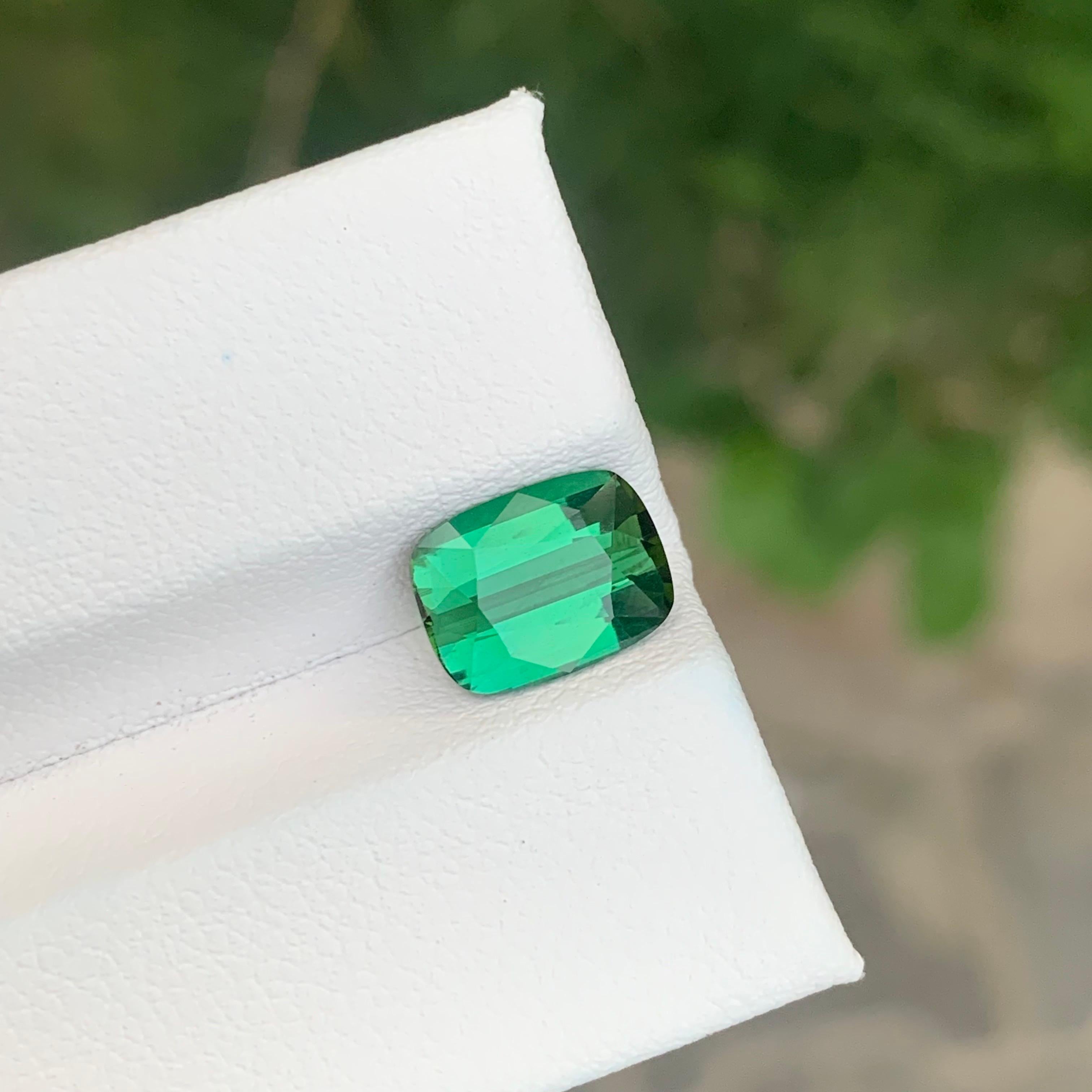 Cushion Cut 2.20 Carat Natural Green Blue Tourmaline Cushion Shape Loose Gemstone For Sale