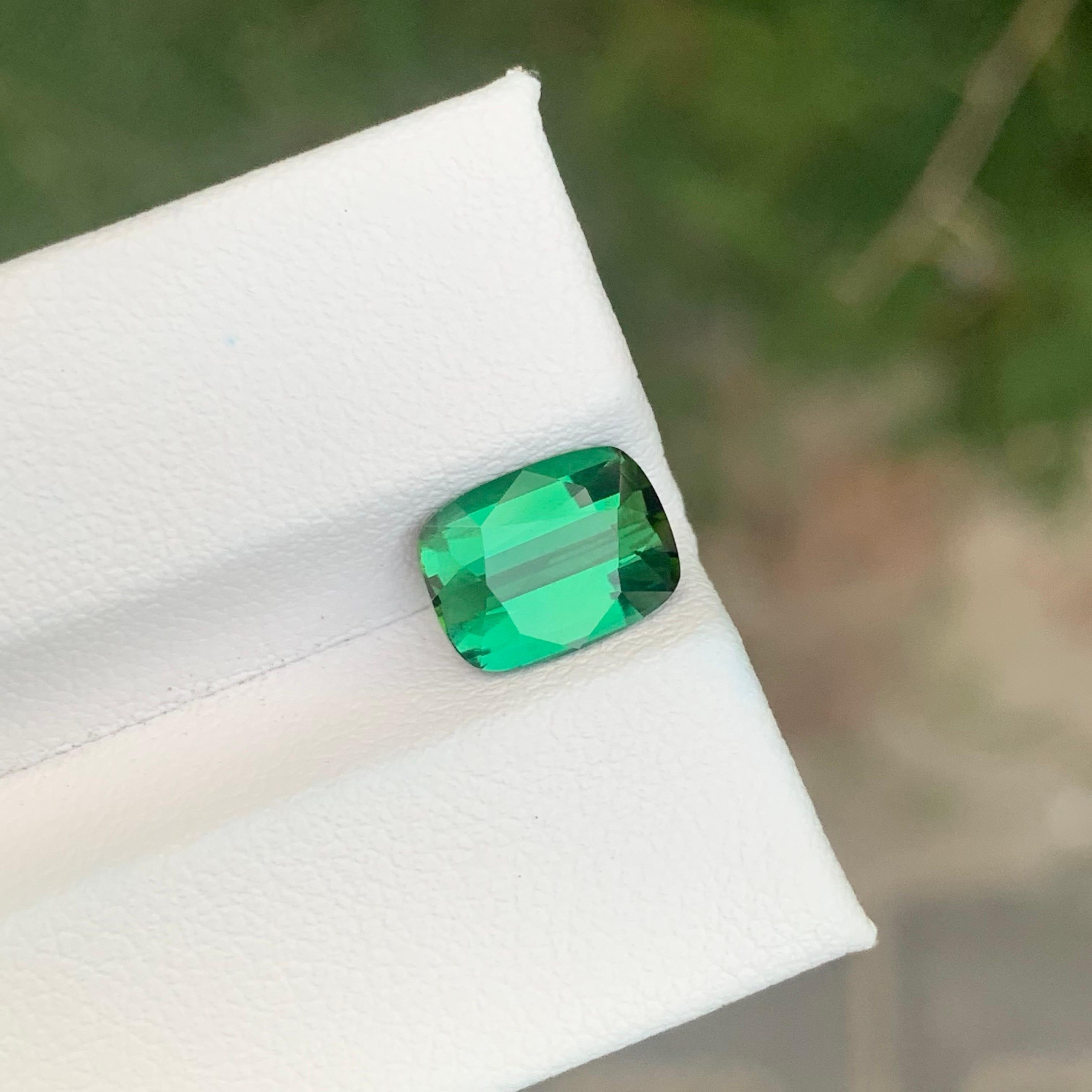 2.20 Carat Natural Green Blue Tourmaline Cushion Shape Loose Gemstone For Sale 2