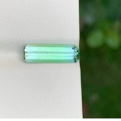 2.20 Carat Natural Loose Bi Color Tourmaline Emerald Cut Afghan Gemstone
