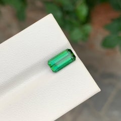 2.20 Carat Natural Loose Green Tourmaline Emerald Shape Gemstone