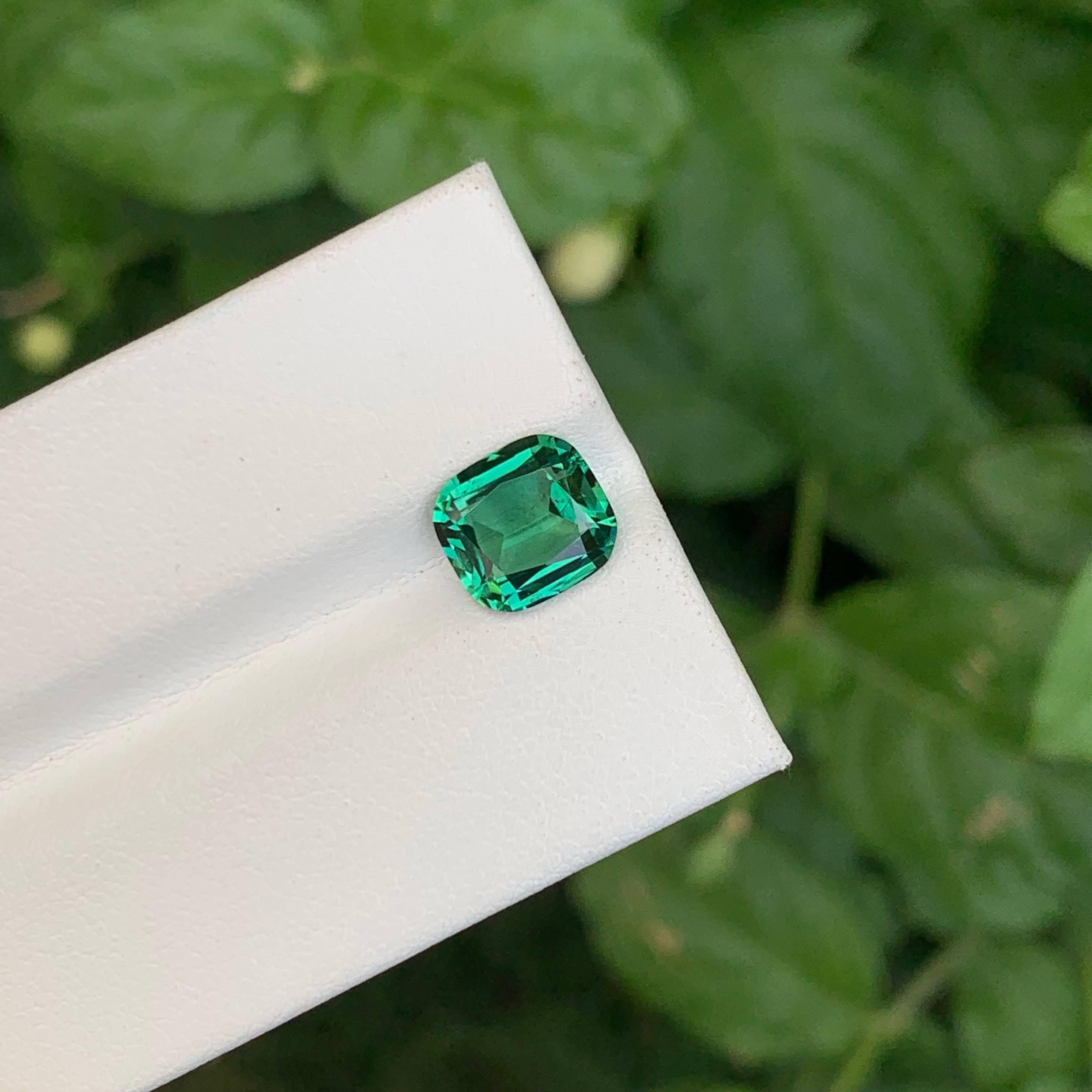 2.20 Carat Natural Loose Lagoon Tourmaline Stone Cushion Cut Afghan Gemstone For Sale 5
