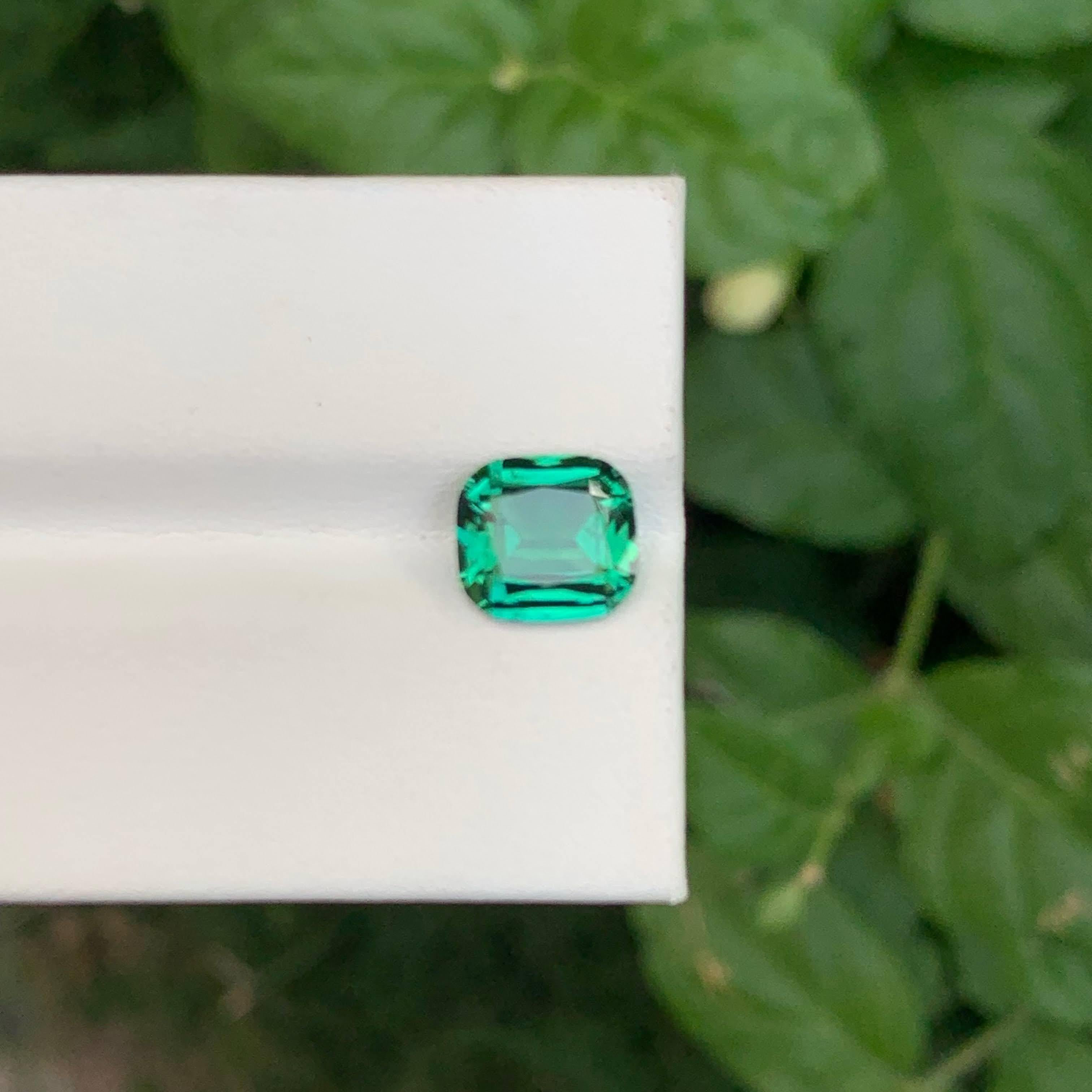 Women's or Men's 2.20 Carat Natural Loose Lagoon Tourmaline Stone Cushion Cut Afghan Gemstone For Sale