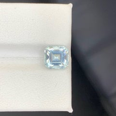 2.20 Carat Natural Loose Light Blue Aquamarine Asscher Cut Pakistani Gemstone