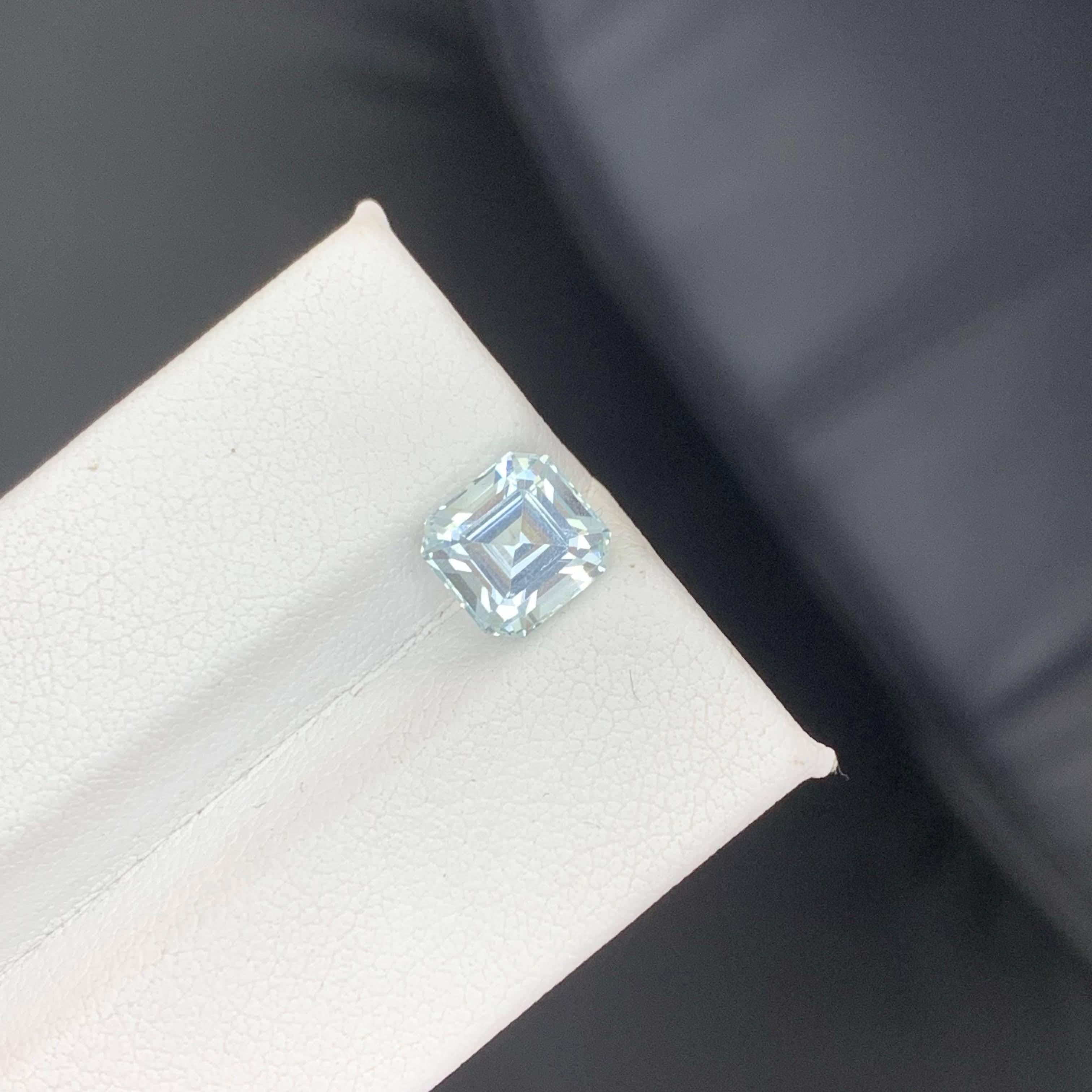 da uomo o donna 2,20 carati di acquamarina azzurra naturale sfusa, taglio Asscher, pietra preziosa pakistana in vendita