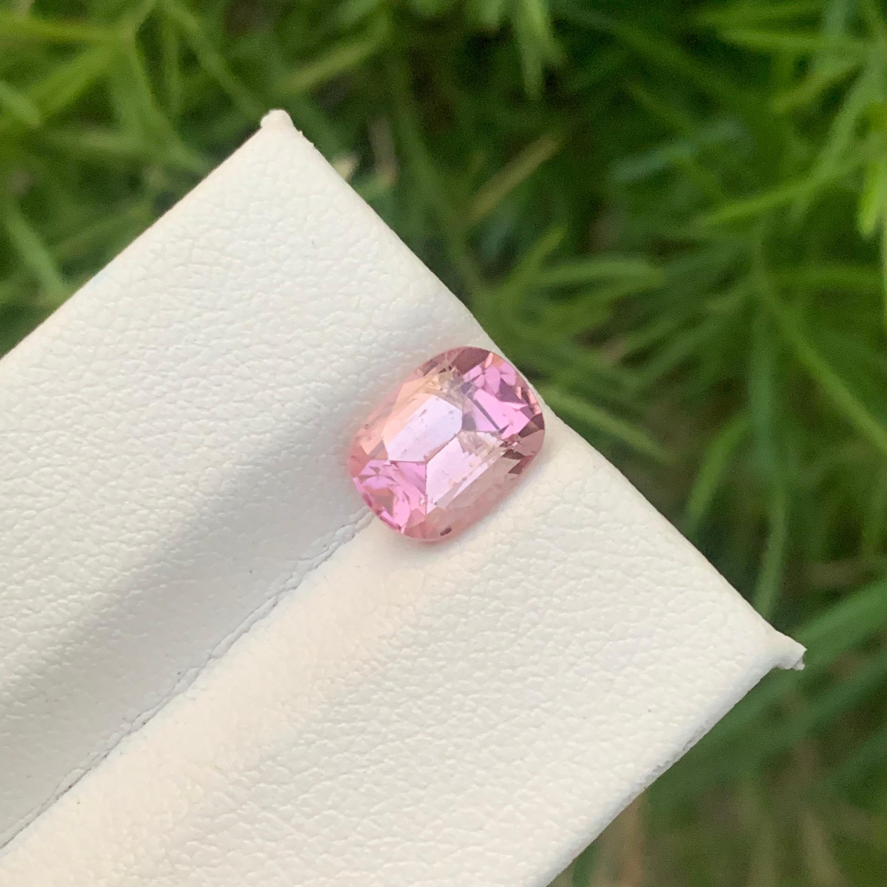 2.20 Carat Natural Loose Pale Pink Tourmaline from Afghanistan Cushion Cut For Sale 4