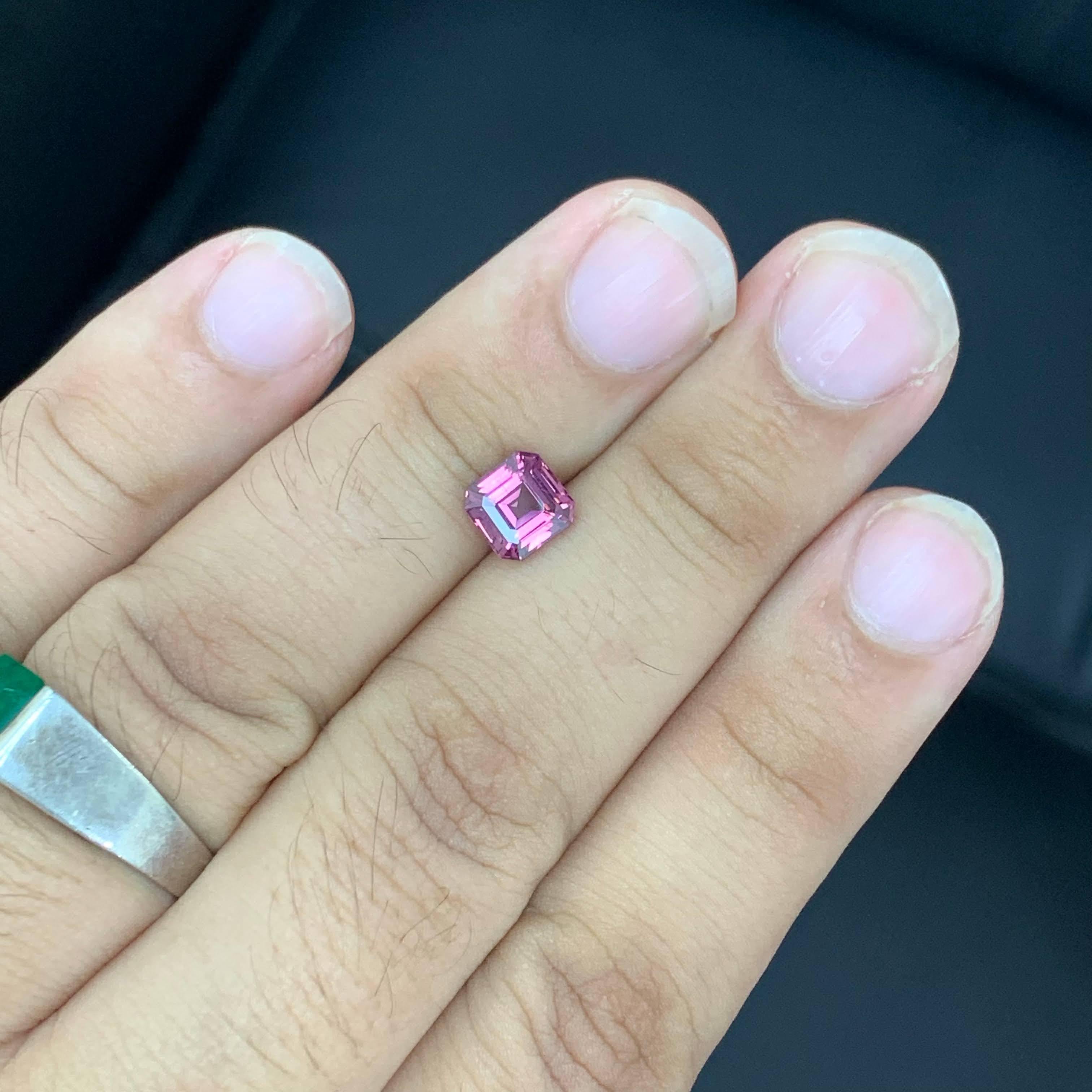 2,20 Karat natürlicher loser rosa Spinell Stein Asscher Schliff burmesischer Edelstein im Angebot 4