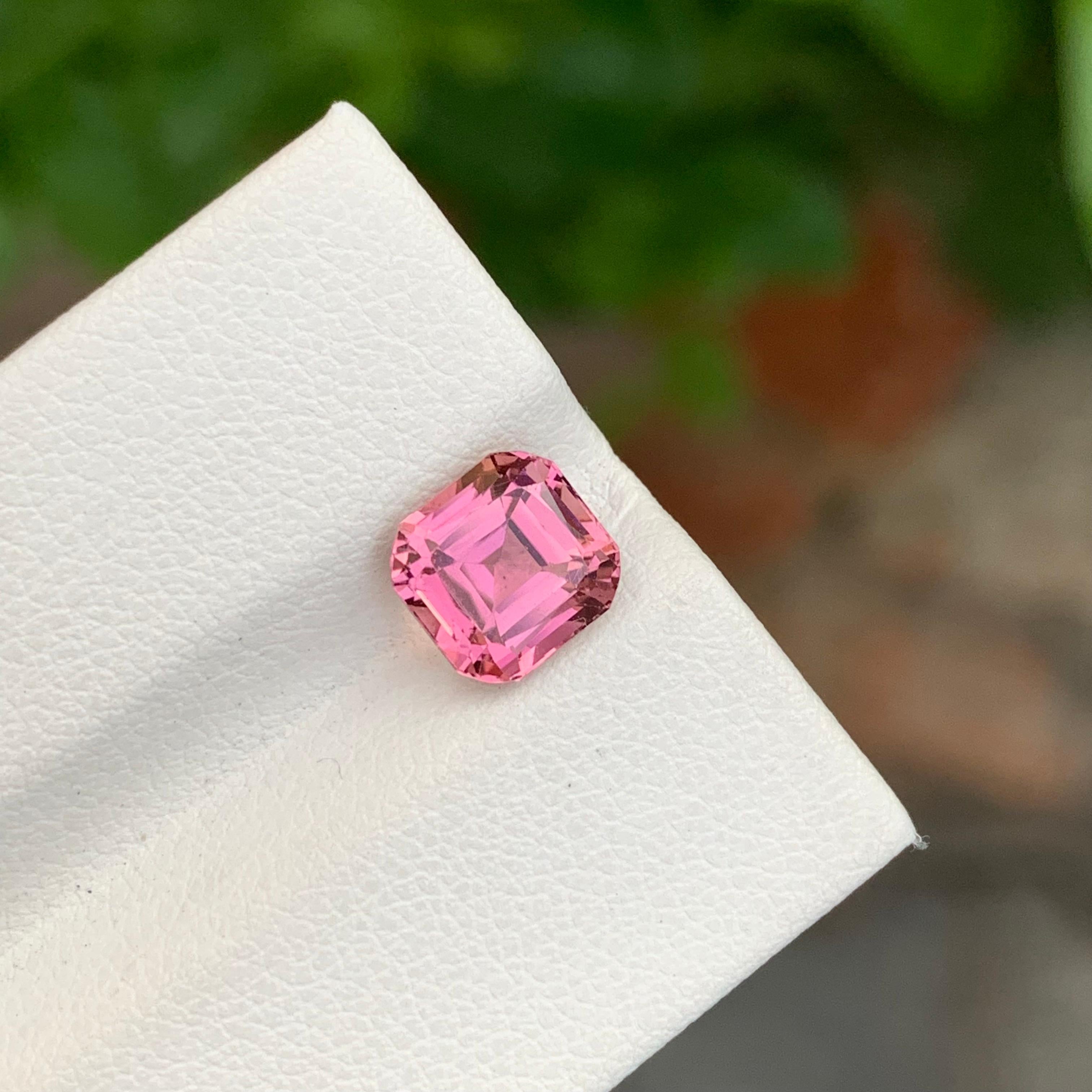 2.20 Carat Natural Loose Pink Tourmaline Asscher Cut Gemstone For Jewellery For Sale 6