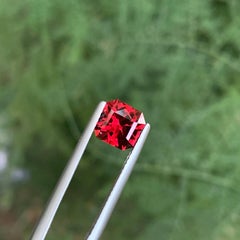 2.20 Carat Natural Loose Red Garnet Cushion Precision Cut Tanzanian Gemstone