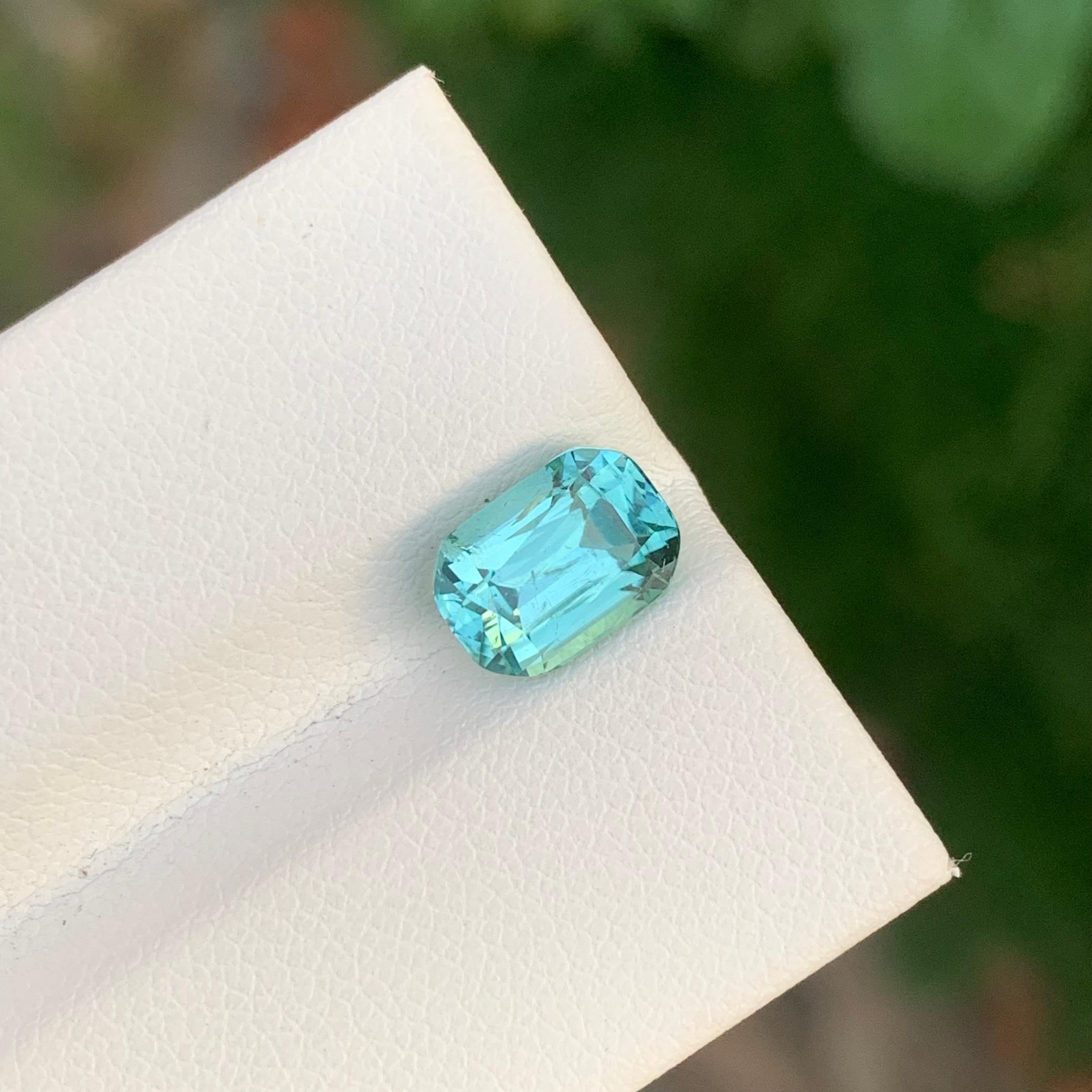 2.20 Carat Natural Loose Seafoam Tourmaline Cushion Shape Gem For Jewellery For Sale 5