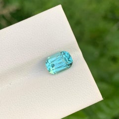 2.20 Carat Natural Loose Seafoam Tourmaline Cushion Shape Gem For Jewellery