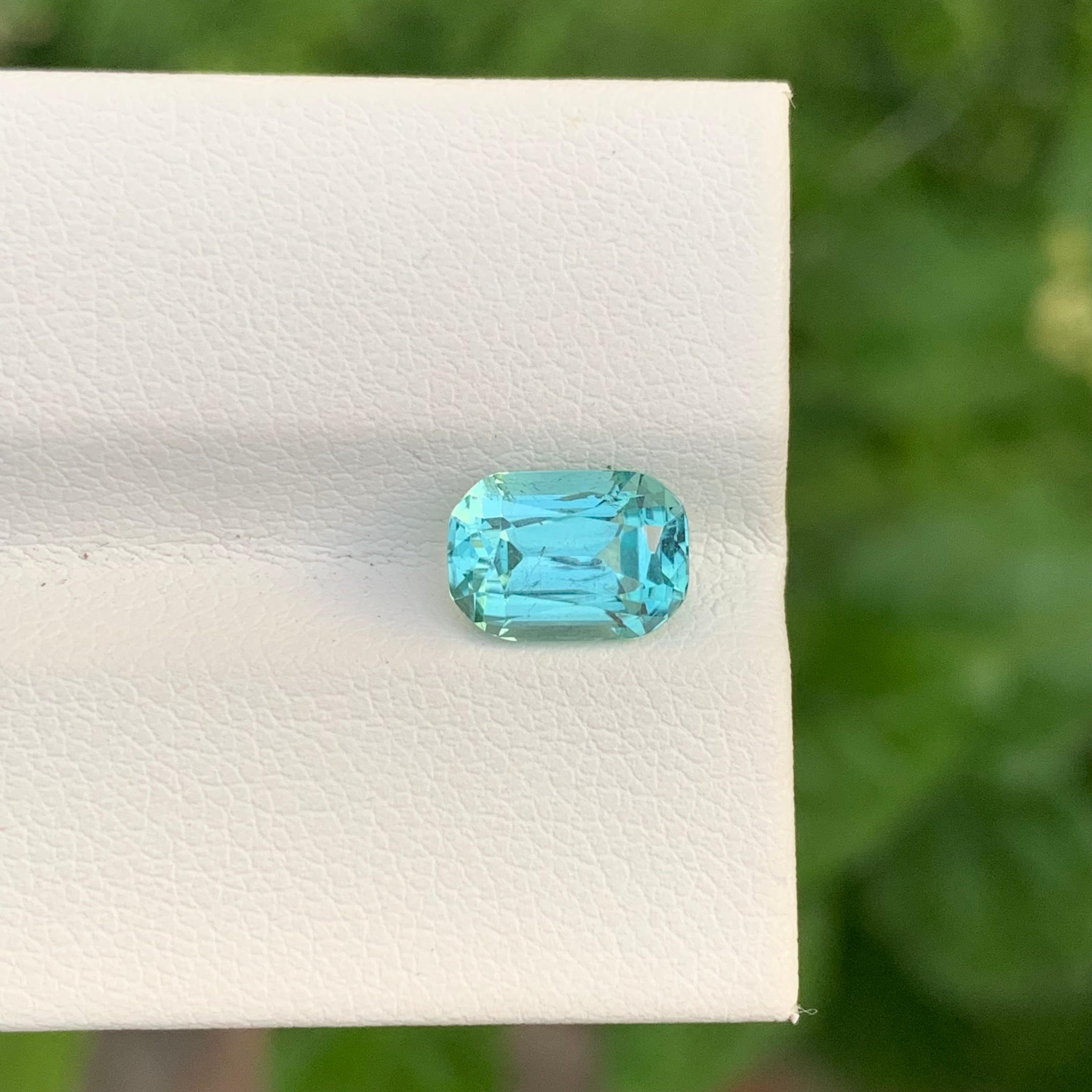 Cushion Cut 2.20 Carat Natural Loose Seafoam Tourmaline Cushion Shape Gem For Jewellery For Sale