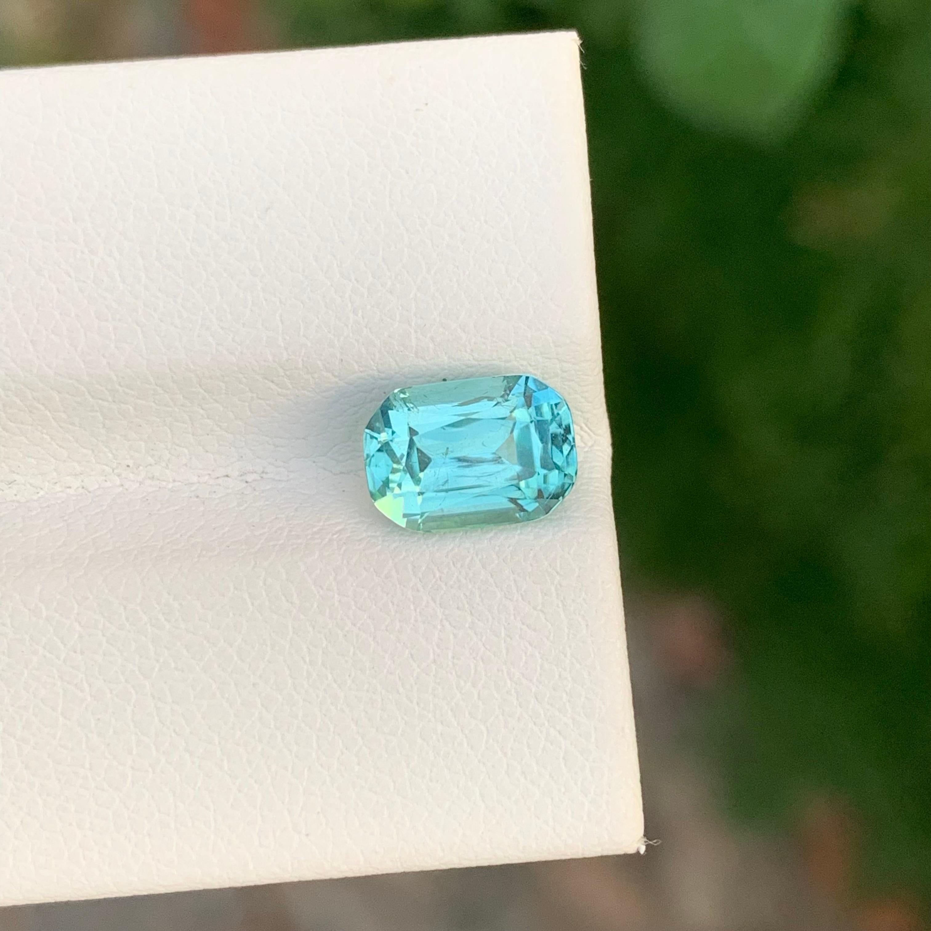 2.20 Carat Natural Loose Seafoam Tourmaline Cushion Shape Gem For Jewellery For Sale 3