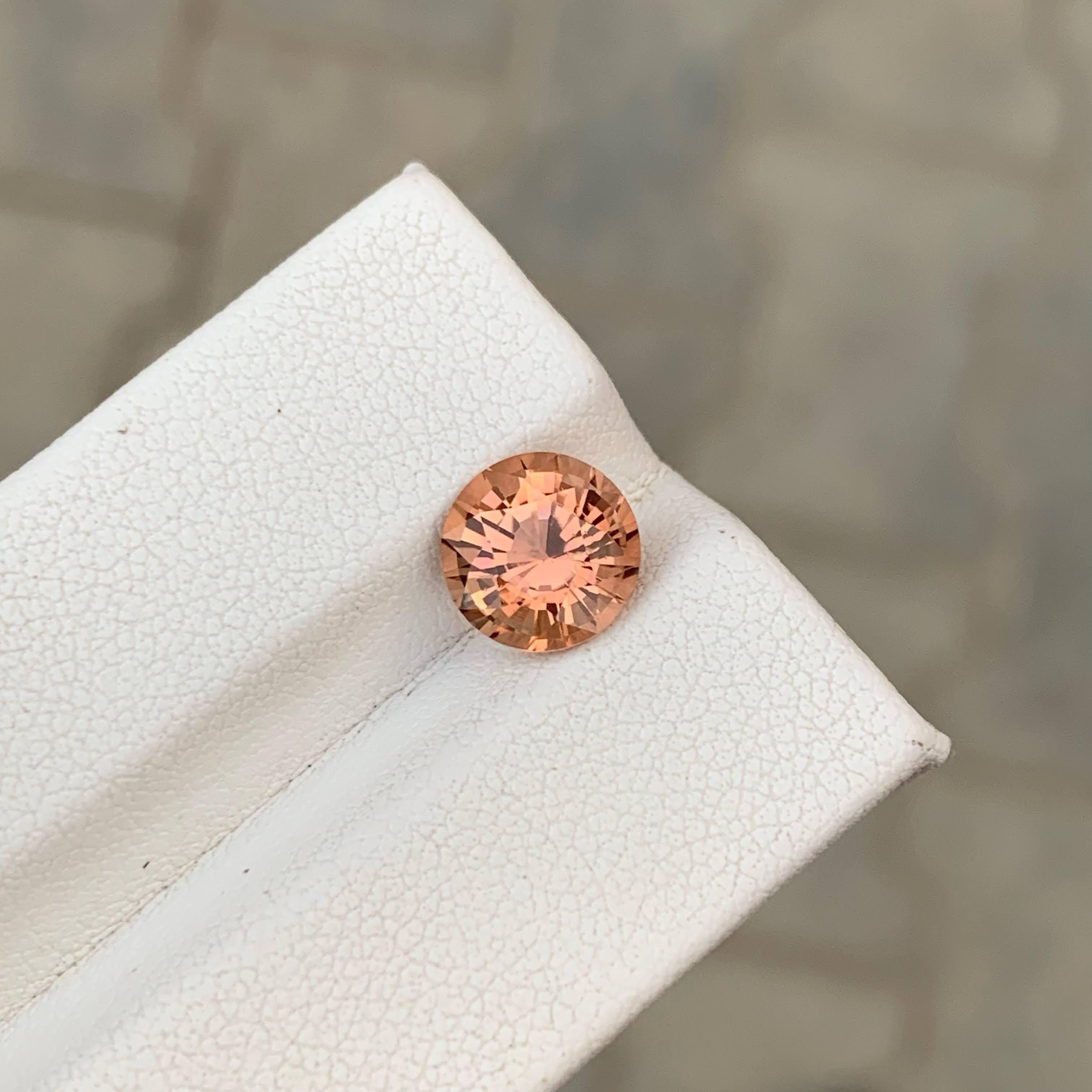 2,20 carati di tormalina del tramonto naturale sfusa, taglio rotondo Gemma africana in vendita 5