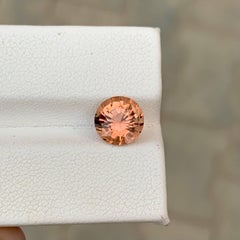 2.20 Carat Natural Loose Sunset Tourmaline Stone Round Cut African Gemstone