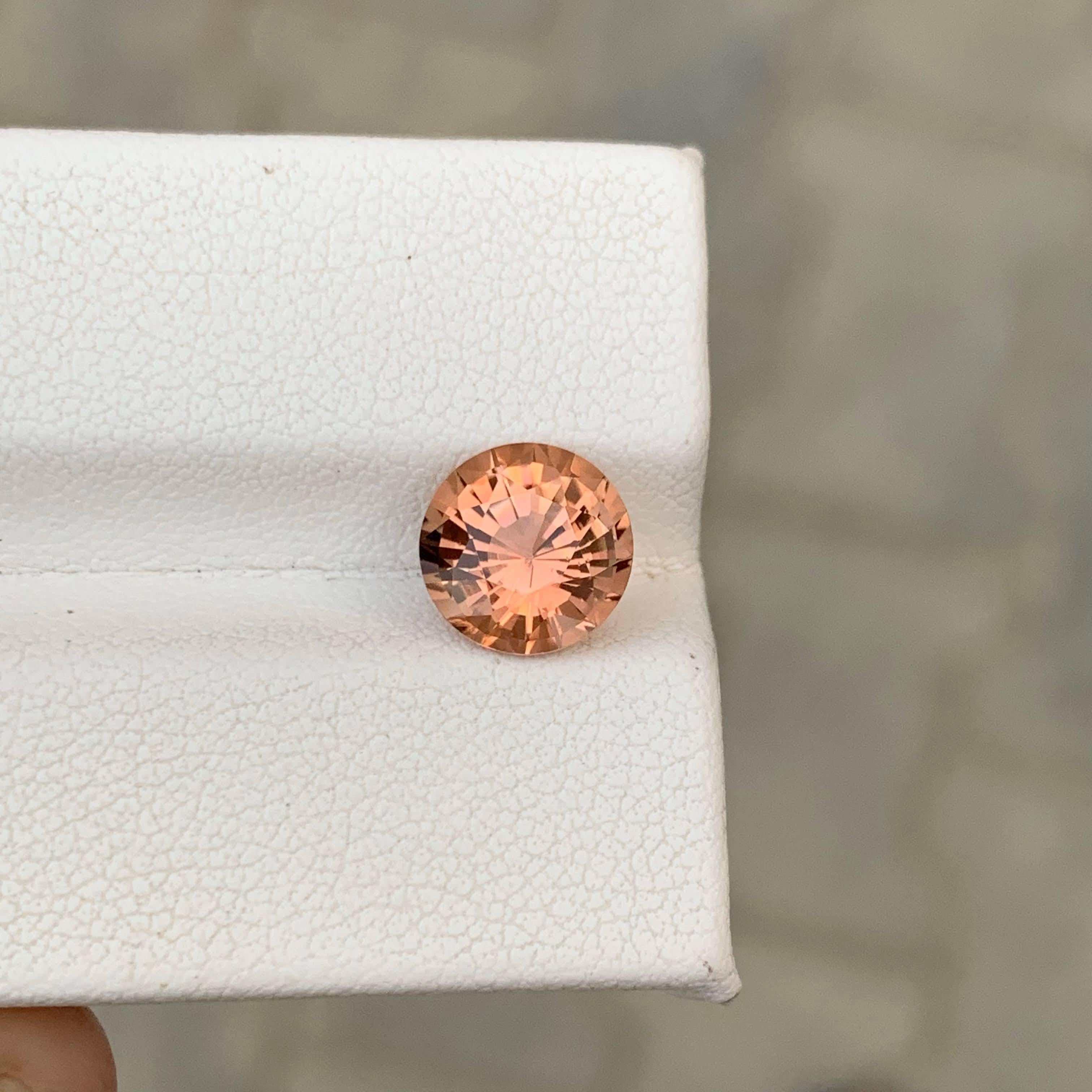 Moderno 2,20 carati di tormalina del tramonto naturale sfusa, taglio rotondo Gemma africana in vendita