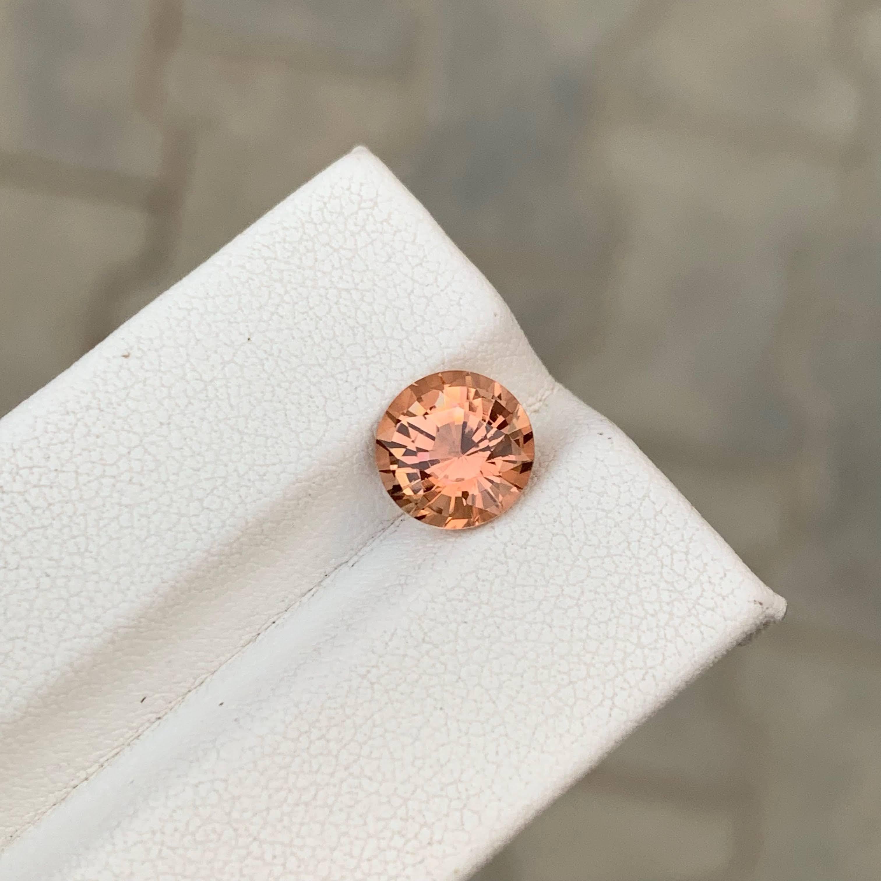 Taglio rotondo 2,20 carati di tormalina del tramonto naturale sfusa, taglio rotondo Gemma africana in vendita