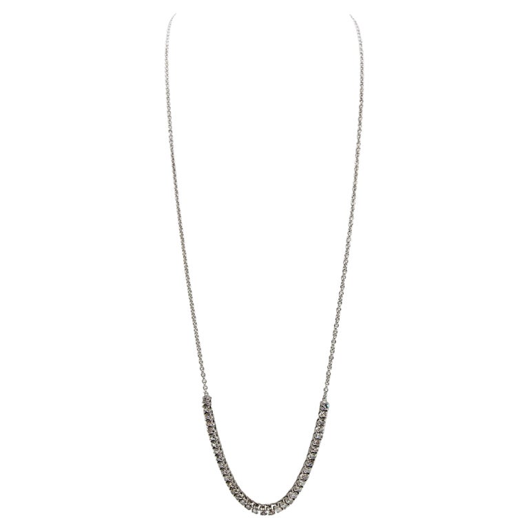 Collier Or Blanc 14k Serti De Diamants Naturels - 0.36ct - Pièce Rare Jamais Portée
