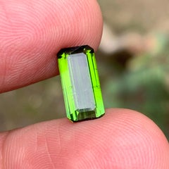 2.20 Carat Olive Green Natural Tourmaline Emerald Cut Loose Gemstone for Ring