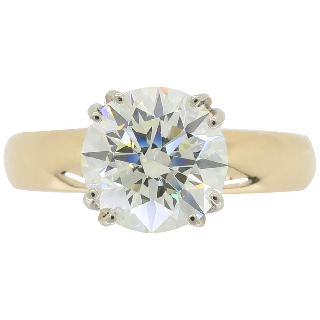 2.20 Carat Round Brilliant Cut Diamond Solitaire Engagement Ring