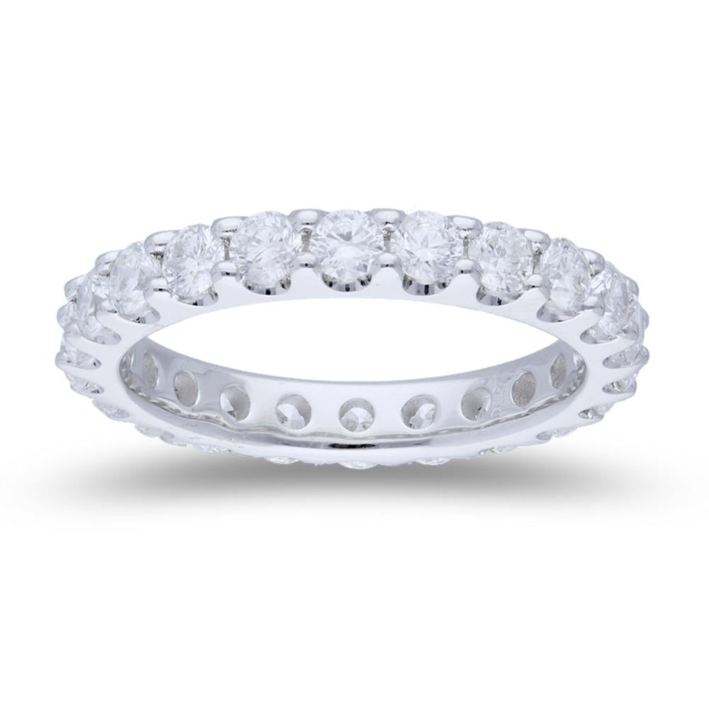 An amazing round diamond eternity ring set with 22 round diamonds. 
The diamonds weight is 2.20 Carat, each diamond weight 0.10 Carat.
The band rings is made to order, which means after receiving the order, we will specifically craft your rings