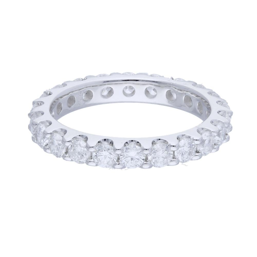 Art Nouveau 2.20 Carat Round Diamond Band Ring 14 Karat Gold Diamond Eternity Diamond Ring For Sale