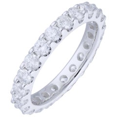 Bague à anneau d'éternité en or 14 carats avec diamants ronds de 2,20 carats
