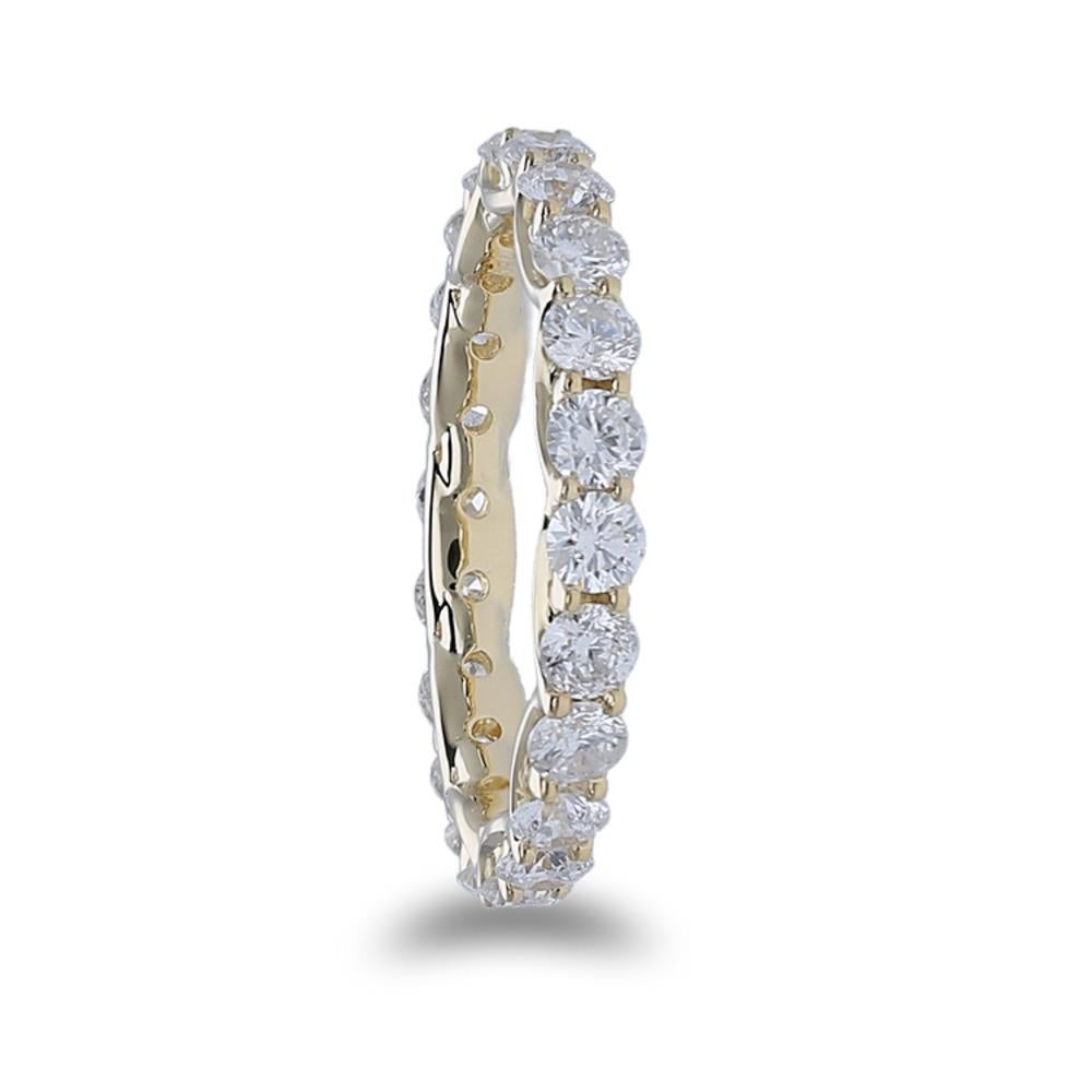 An amazing round diamond eternity ring set with 22 round diamonds. 
The diamonds weight is 2.20 Carat, each diamond weight 0.10 Carat.
The band rings is made to order, which means after receiving the order, we will specifically craft your rings