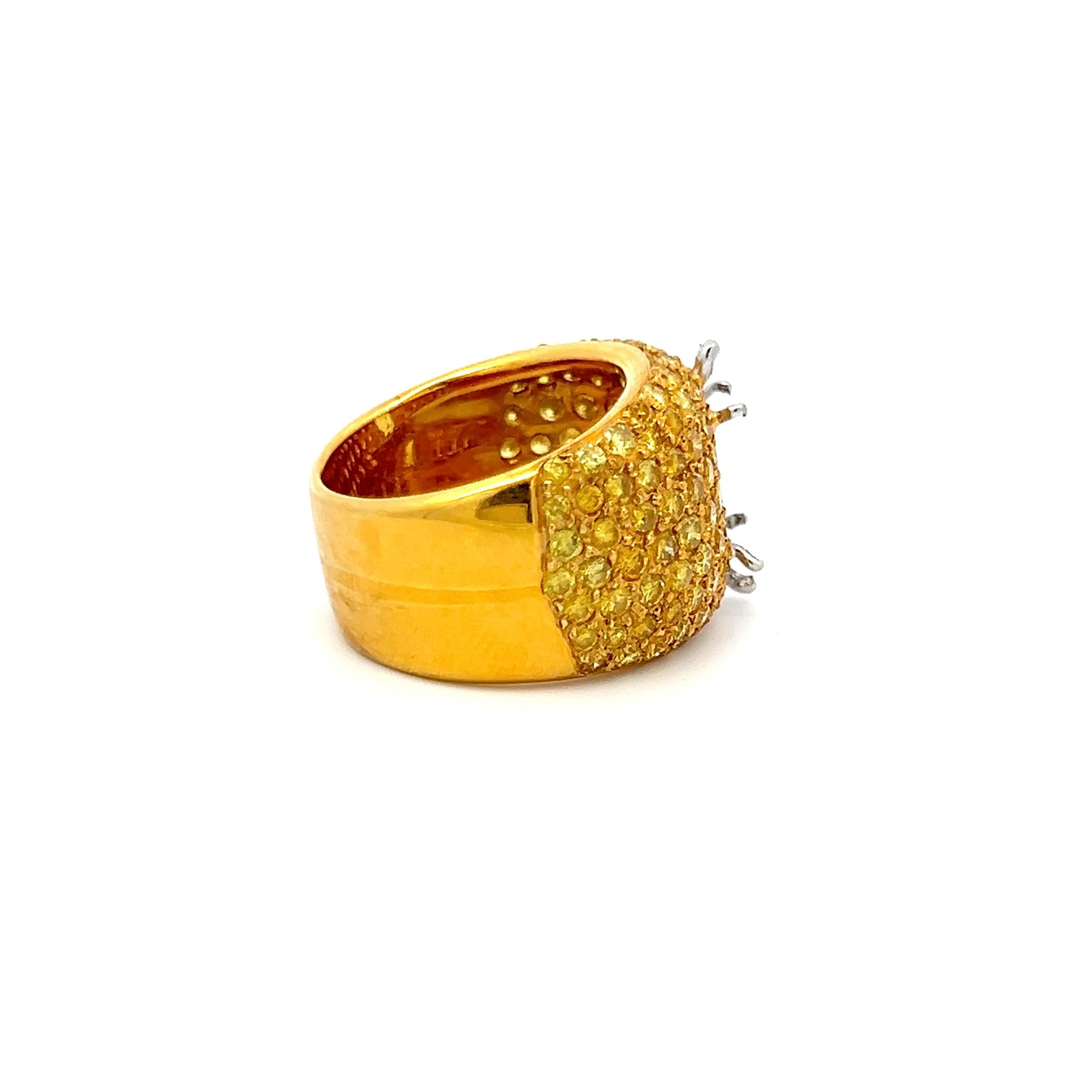 Title:
2.20 Carat Round Brilliant Intense Fancy Yellow SI1 Diamond 18 Karat Yellow Gold Semi Mount Ring
Style:
Semi Mount
Metal:
18 Karat Yellow Gold
Gemstone 1:
2.2 Carat Diamond
Number of Stones:
110
Color:
FIY
Clarity:
SI1
Shape:
Round