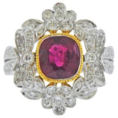 2.20 Carat Ruby Diamond Gold Ring