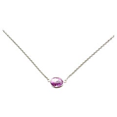 2.20 Carat Sapphire Purple Oval & Fashion Necklaces Berberyn Certified In 14K WG