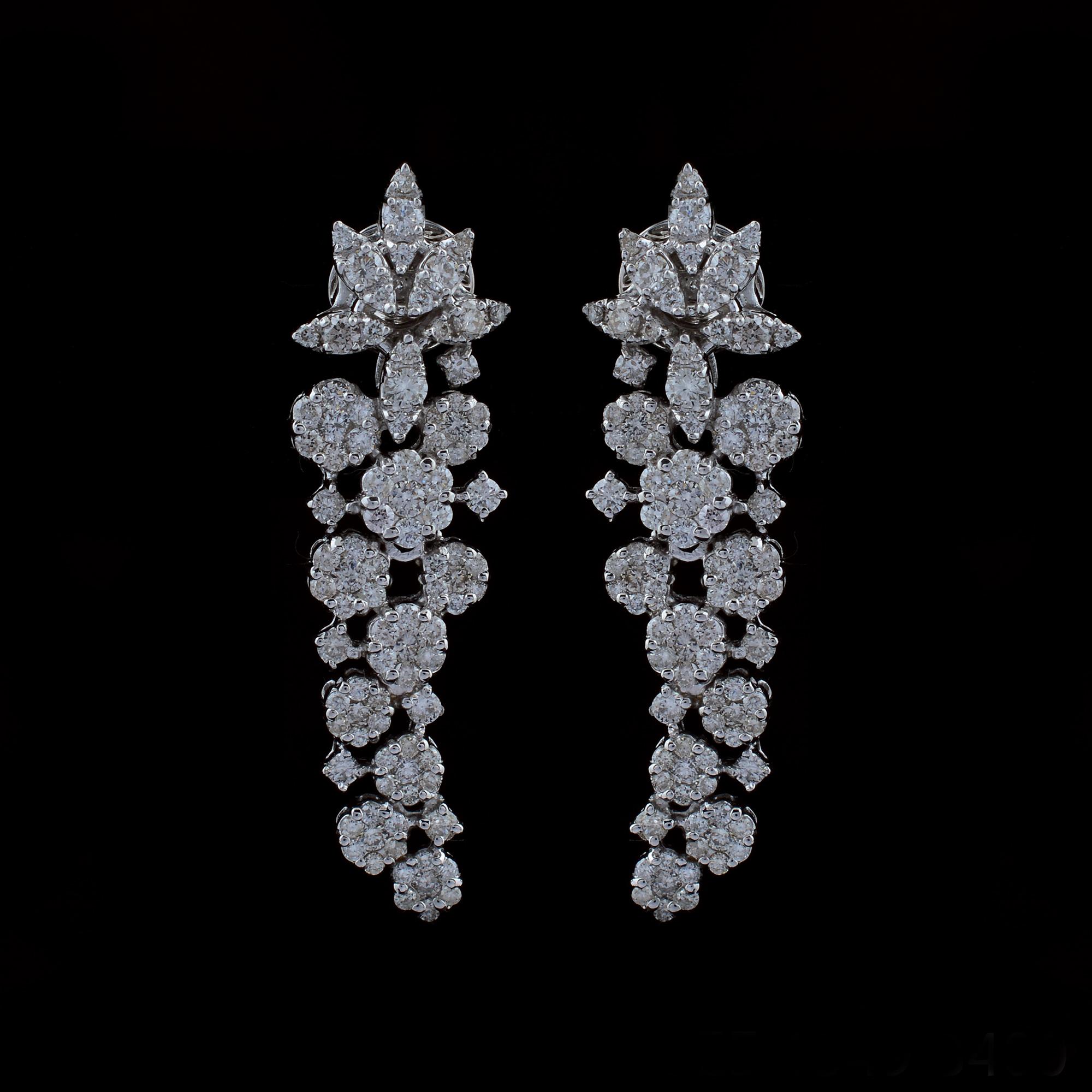 2.20 Carat SI Clarity HI Color Diamond Earrings 18 Karat White Gold Fine Jewelry Damen im Angebot