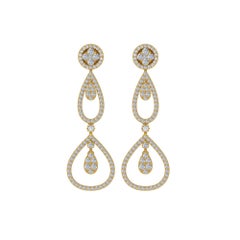 2,20 Karat SI/H Diamant-Ohrringe aus 18 Karat Gelbgold mit rundem Brillantschliff