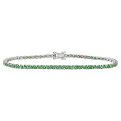 2,20 carati di tsavorite verde vivo Greene & Greene Bracciale classico da tennis 18 carati