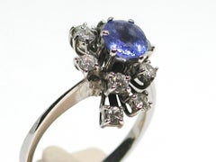 2.20 Carat White Gold Diamond Sapphire Engagement Ring