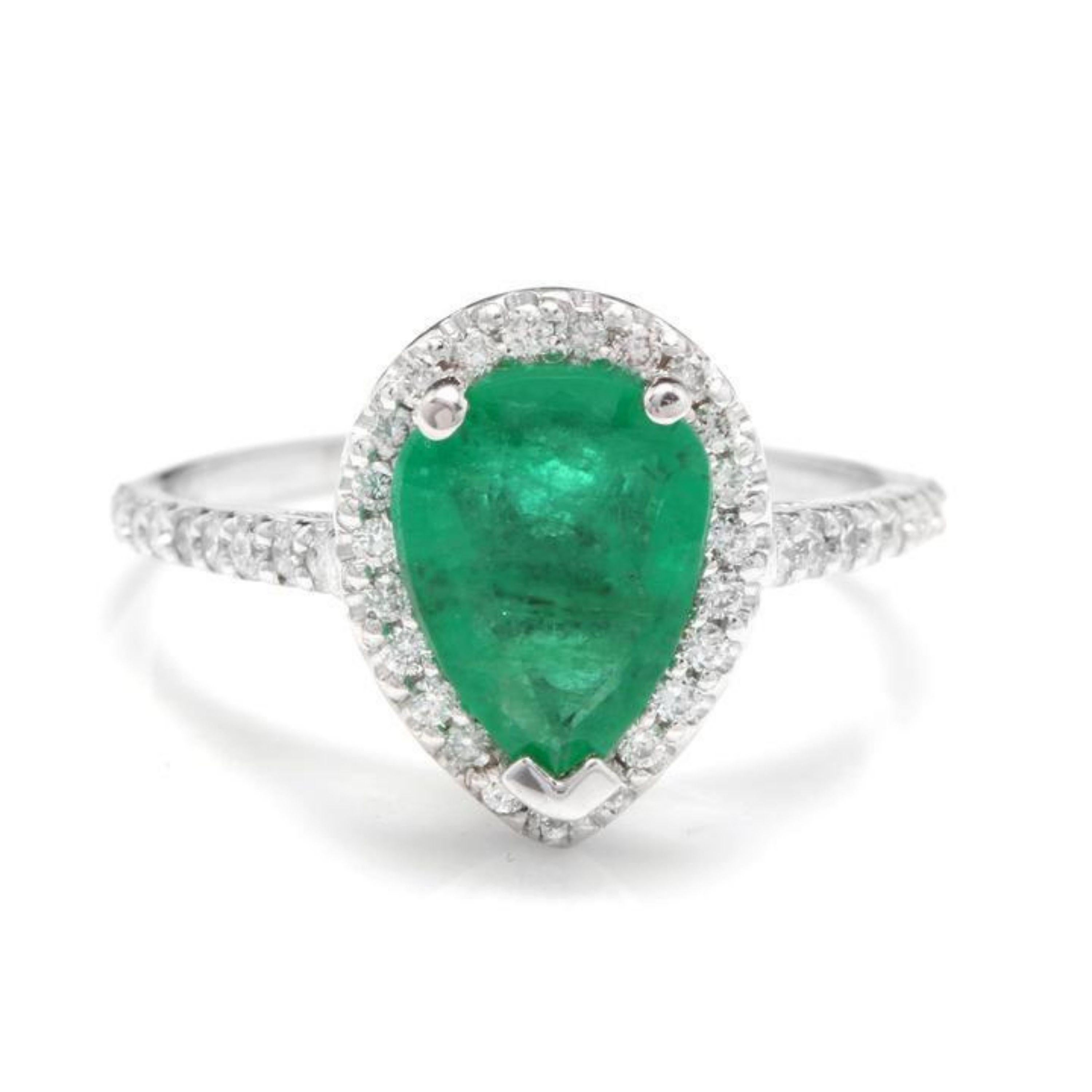Make a SelectionAdding product to your cart
2.20 Carats Natural Colombian Emerald and Diamond 14K Solid White Gold Ring



Total Natural Green Emerald Weight is: Approx. 1.70 Carats (transparent)

Emerald Measures: Approx. 10mm x 5.92mm

Emerald