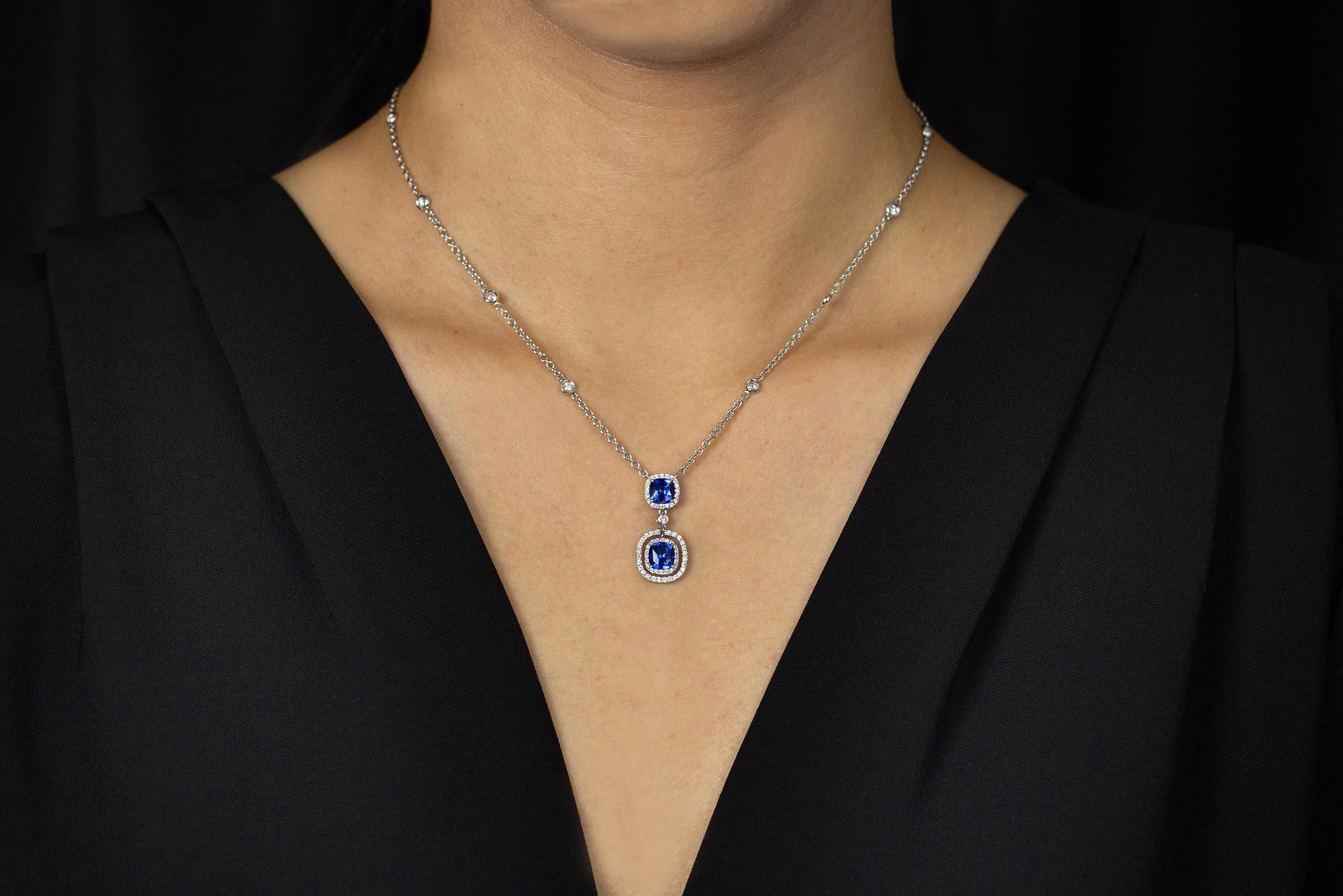 diamond and sapphire pendant