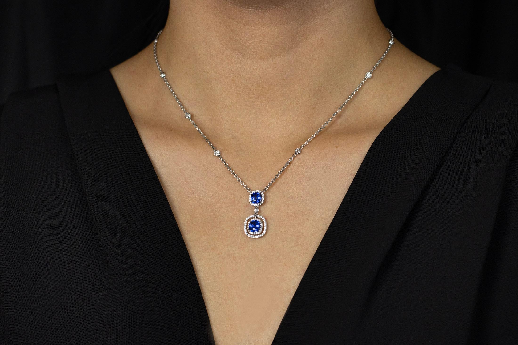 sapphire drop necklace