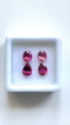 2.20 Carats Tourmaline Match Pair, Pink and Peach Tourmaline Oval & Pear Gems