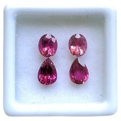 2.20 Carats Tourmaline Match Pair, Pink and Peach Tourmaline Oval & Pear Gems