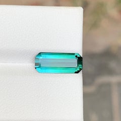 2,20 CRT de turmalinas bicolores azul-verde con corte esmeralda para anillos y joyas