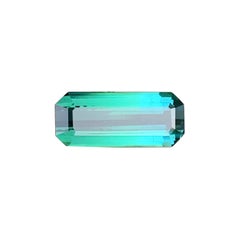 2.20 CRTs Bicolor Blue Green Emerald Cut Tourmaline Gemstones for Ring Jewelry
