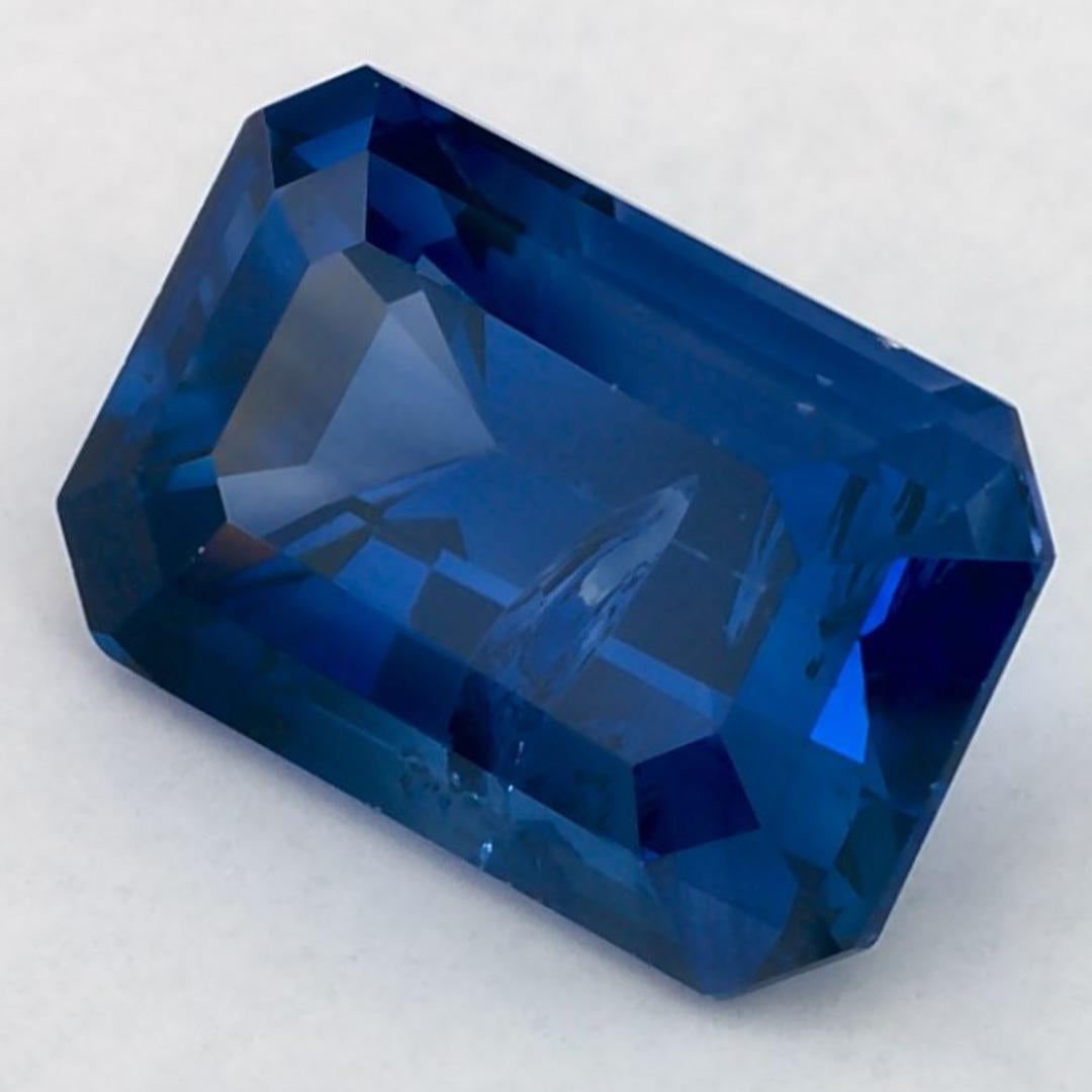 Taglio smeraldo 2.20 carati di zaffiro blu ottagonale sfuso in vendita