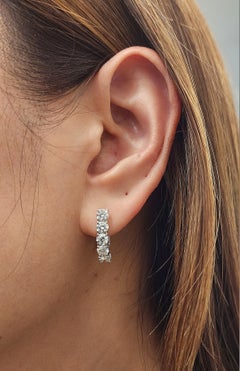2.20 ct Huggie Diamond Earrings in 14k White Gold