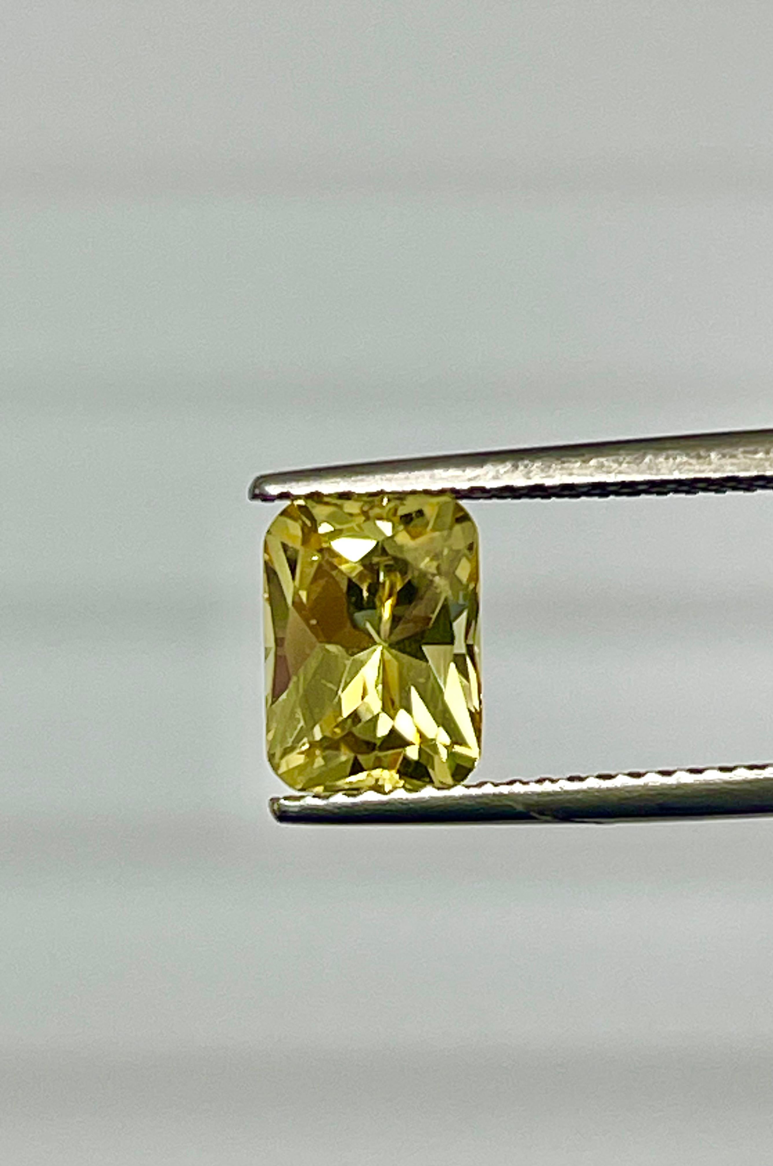Radiant Cut 2.20 Ct Natural No Heat Radiant Yellow Sapphire  For Sale