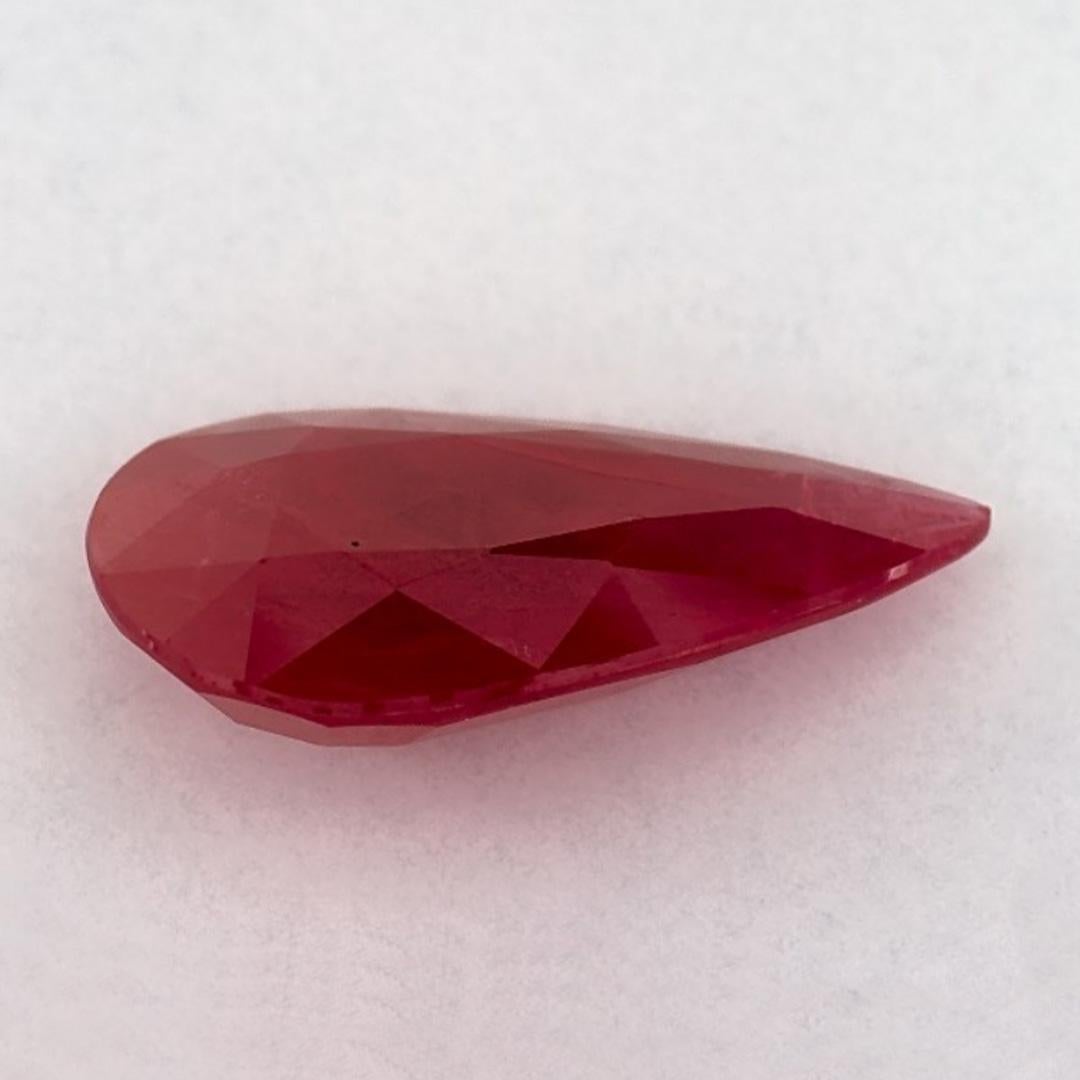 2.20 Ct Ruby Pear Loose Gemstone In New Condition In Fort Lee, NJ