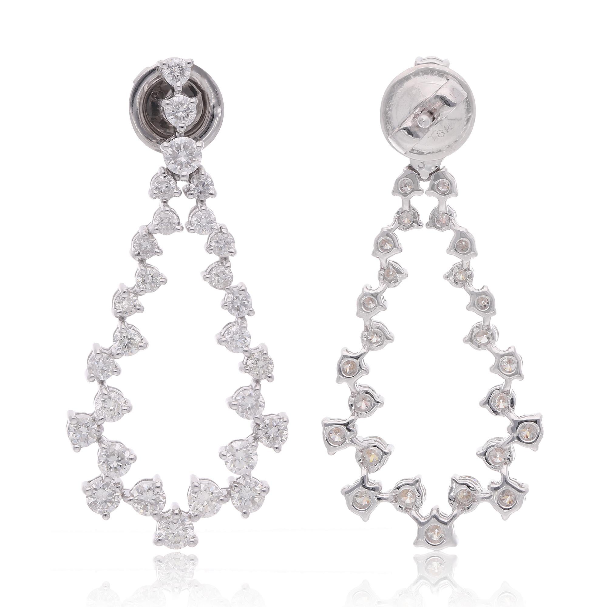 Item Code :- SEE-13065A
Gross Wt. :- 7.37 gm
18k White Gold Wt. :- 6.93 gm
Diamond Wt. :- 2.20 Carat ( AVERAGE DIAMOND CLARITY SI1-SI2 & COLOR H-I )
Earrings Size :- 36 mm approx.

✦ Sizing
.....................
We can adjust most items to fit your
