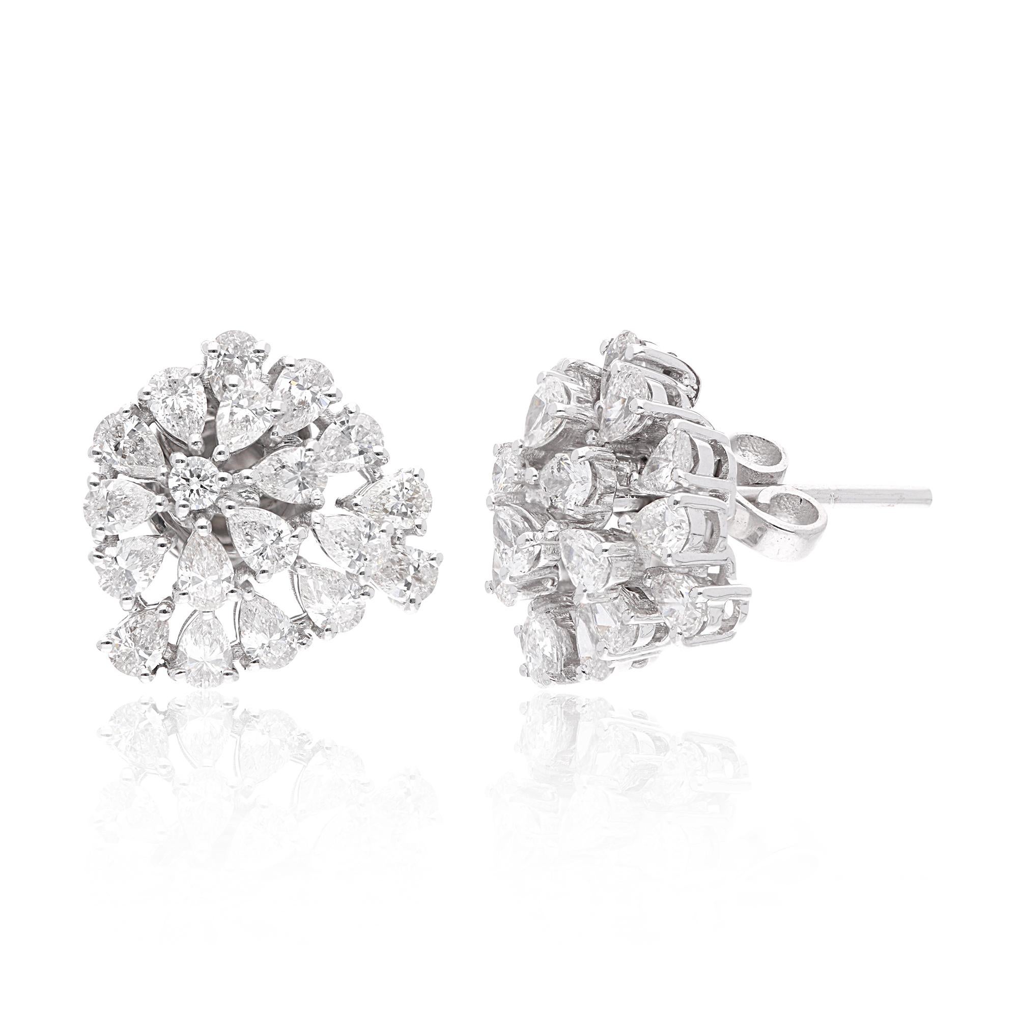 Item Code :- SEE-12633
Gross Wt. :- 5.47 gm
18k Solid White Gold Wt. :- 5.03 gm
Natural Diamond Wt. :- 2.20 Ct. ( AVERAGE DIAMOND CLARITY SI1-SI2 & COLOR H-I )
Earrings Size :- 15 mm approx.

✦ Sizing
.....................
We can adjust most items